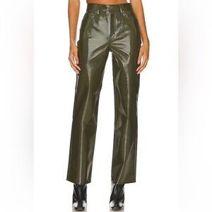 REVOLVE Shiny Olive Ankle Pants